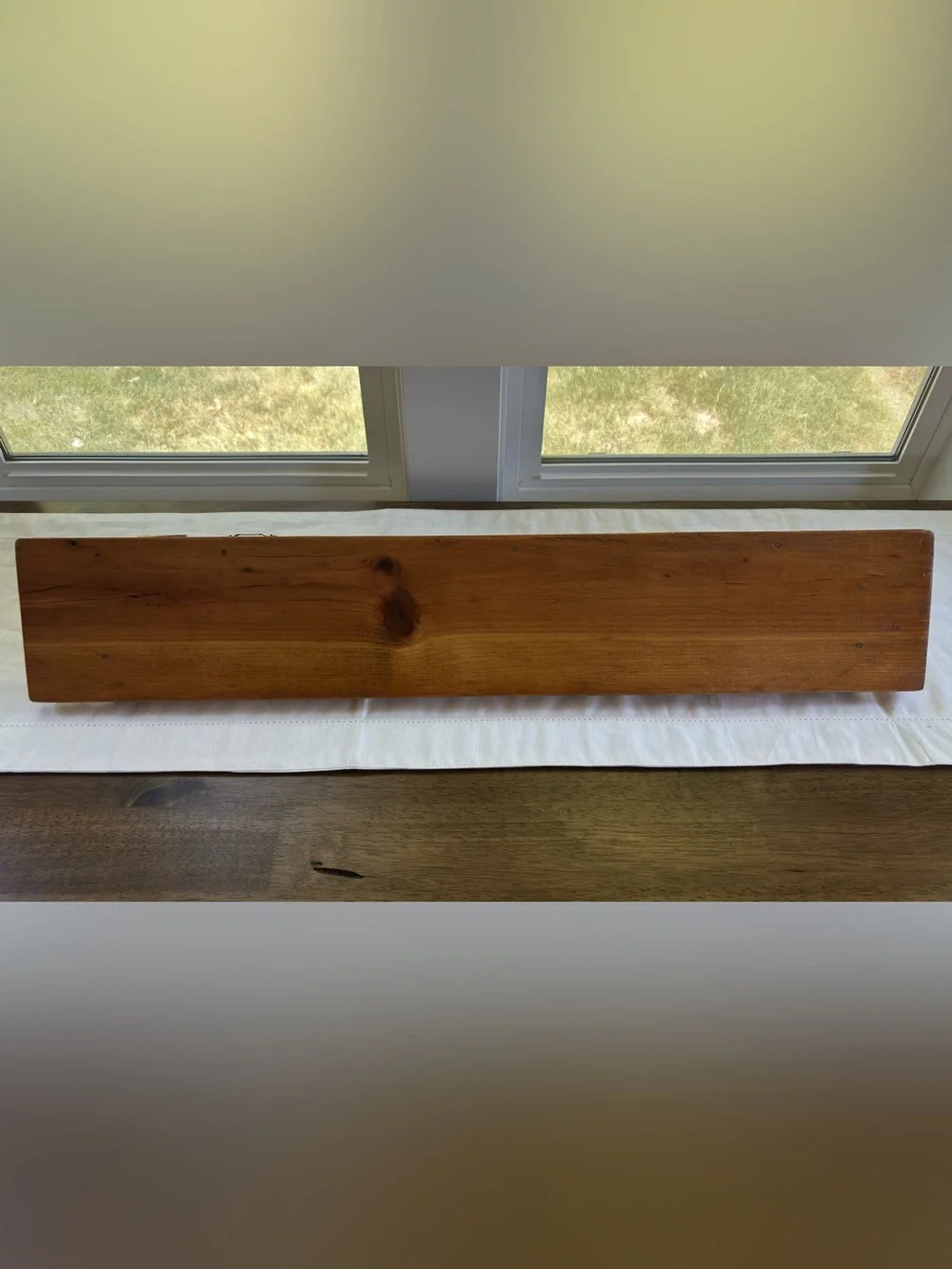 Vintage Honey Brown Wooden Wall Display Shelf 30”